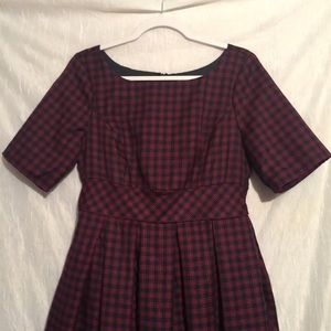 ModCloth dress Red Navy plaid SO PRETTY 👗 L